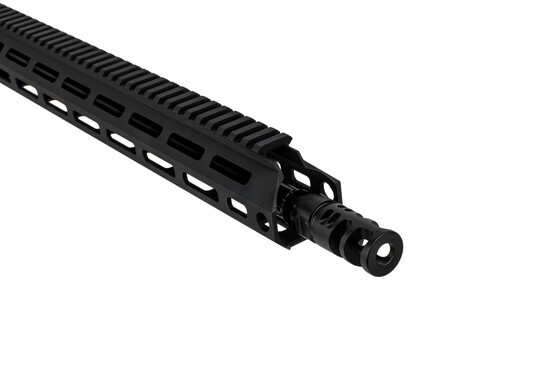 The Stern Defense AR9 upper receiver complete assembly features a two chamber muzzle brake